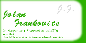 jolan frankovits business card